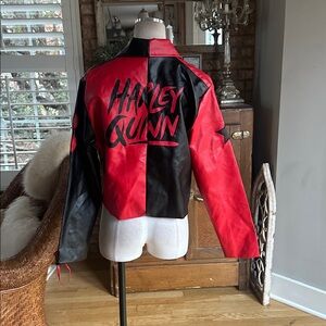 DC COMICS Adult Harley Quinn Faux Leather Jacket - DC Villains XL EXCELLENT 14-1